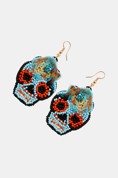 Copper Beaded Detail Dangle Earrings-Teresa&#39;s Fashionista LLC