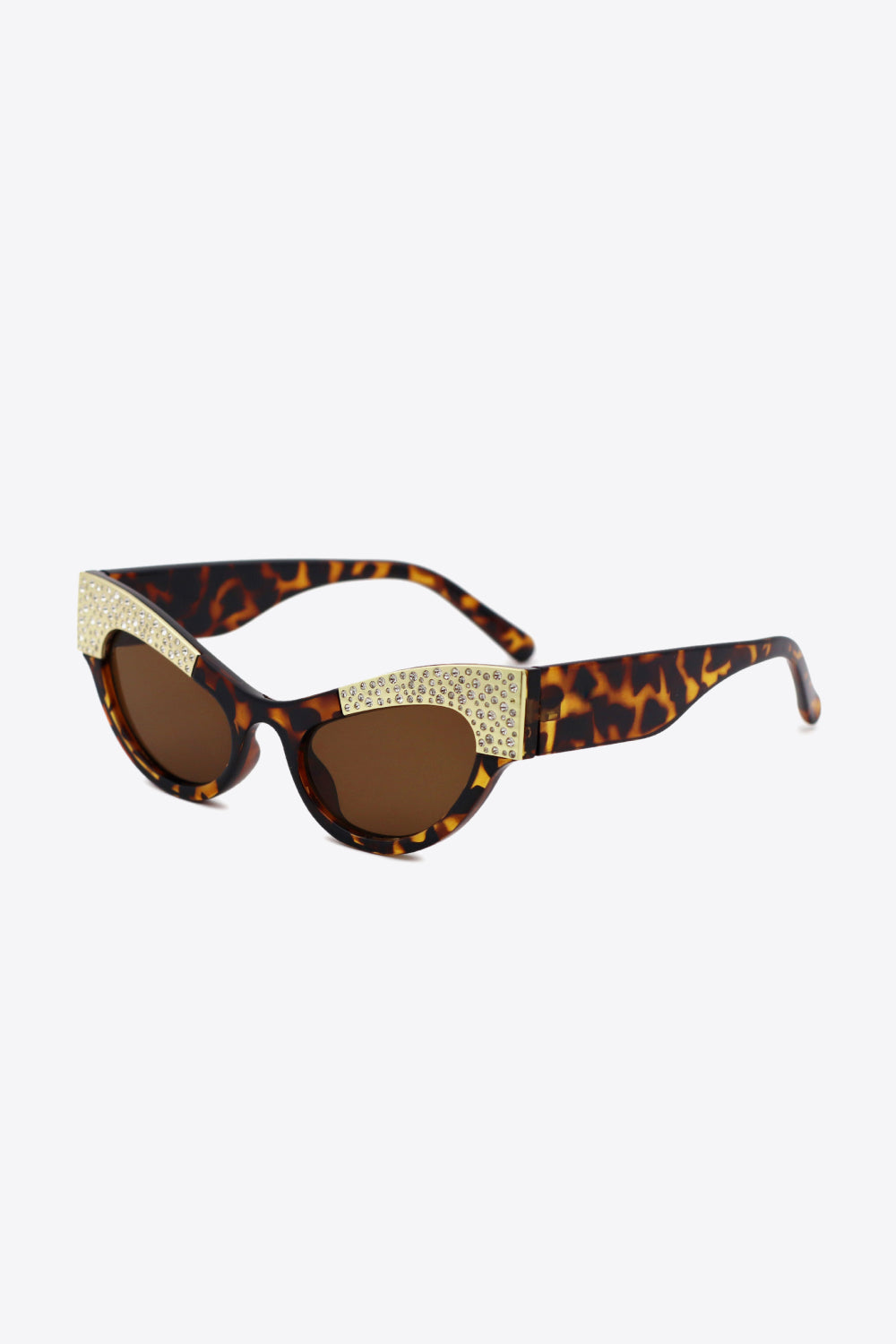 UV400 Rhinestone Trim Cat-Eye Sunglasses-Teresa&#39;s Fashionista LLC