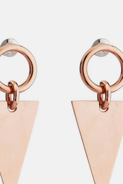 Stainless Steel Triangle Dangle Earrings-Teresa&#39;s Fashionista LLC