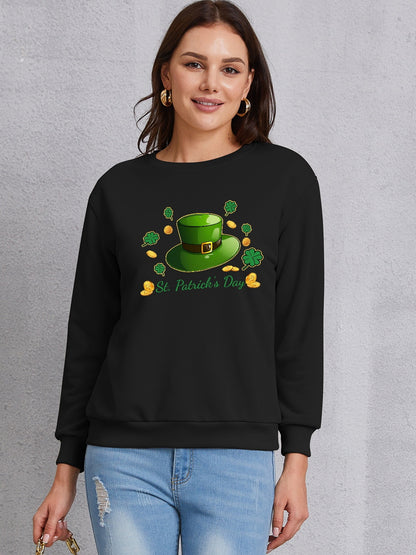 ST. PATRICK'S DAY Round Neck Sweatshirt-Teresa&#39;s Fashionista LLC