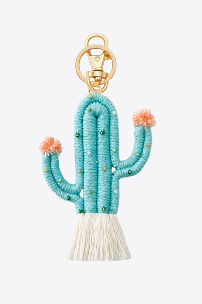 Bead Trim Cactus Keychain with Fringe-Teresa&#39;s Fashionista LLC