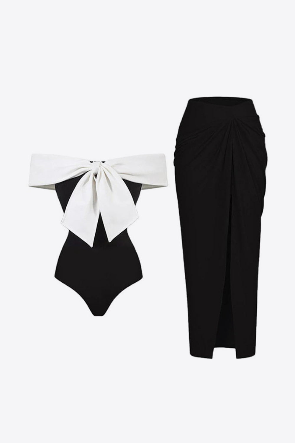 Contrast Bow Detail Two-Piece Swim Set-Teresa&#39;s Fashionista LLC