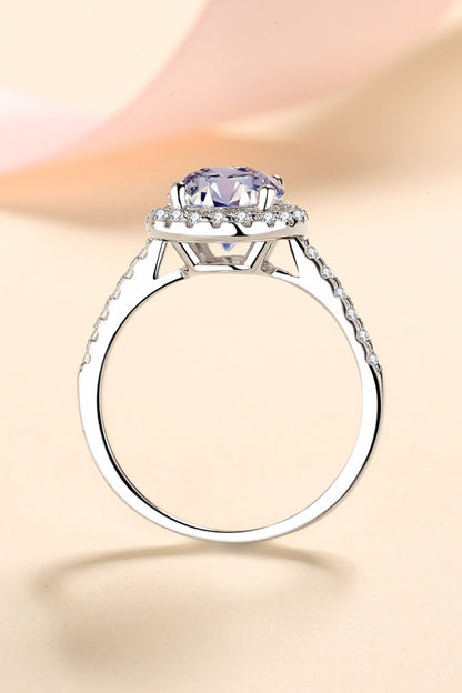 2 Carat Moissanite 925 Sterling Silver Halo Ring-Teresa&#39;s Fashionista LLC