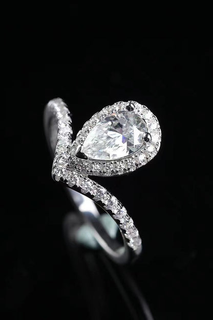 2 Carat Moissanite Teardrop Ring-Teresa&#39;s Fashionista LLC