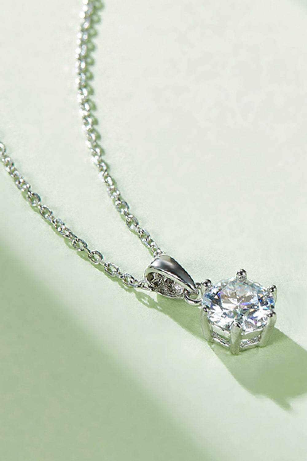 1 Carat Moissanite 925 Sterling Silver Necklace-Teresa&#39;s Fashionista LLC