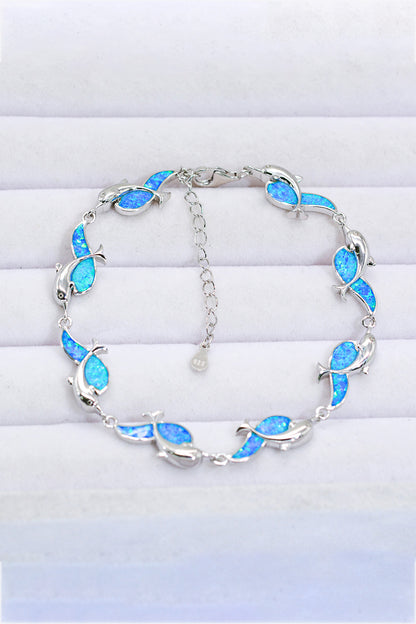 Opal Dolphin 925 Sterling Silver Bracelet-Teresa&#39;s Fashionista LLC