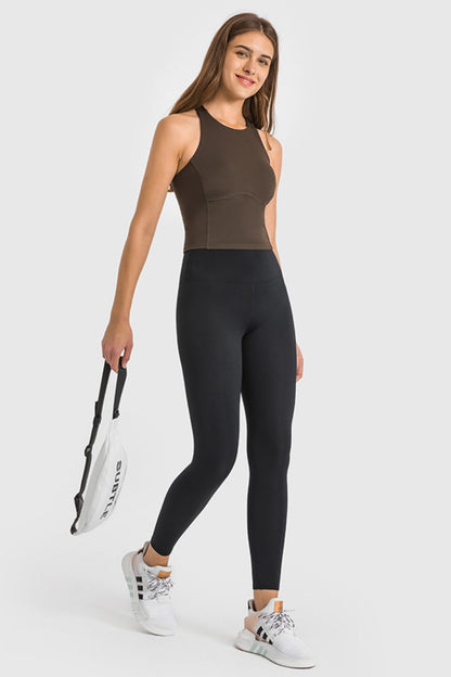 High Waist Ankle-Length Yoga Leggings-Teresa&#39;s Fashionista LLC