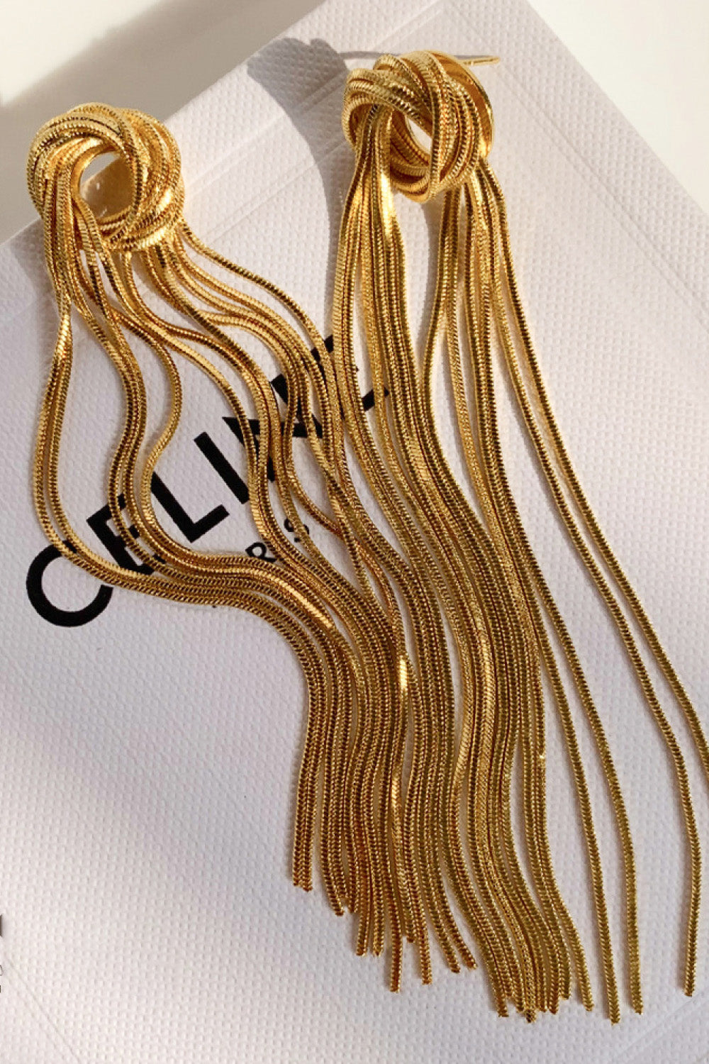 18K Gold Plated Fringe Earrings-Teresa&#39;s Fashionista LLC