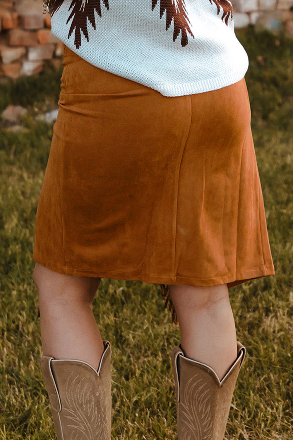 Fringe Trim Wrap Skirt-Teresa&#39;s Fashionista LLC