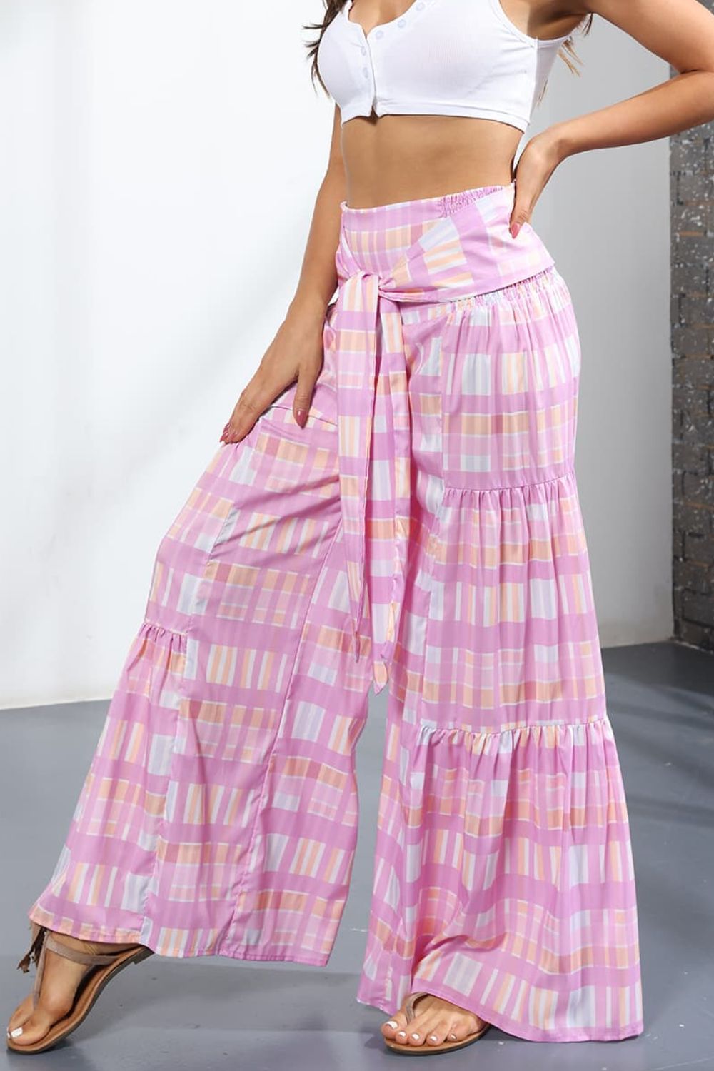 Printed High-Rise Tied Culottes-Teresa&#39;s Fashionista LLC