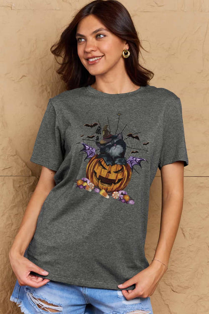 Simply Love Full Size Jack-O'-Lantern Graphic T-Shirt-Teresa&#39;s Fashionista LLC