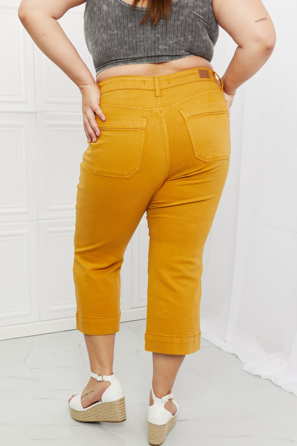 Judy Blue Jayza Full Size Straight Leg Cropped Jeans-Teresa&#39;s Fashionista LLC