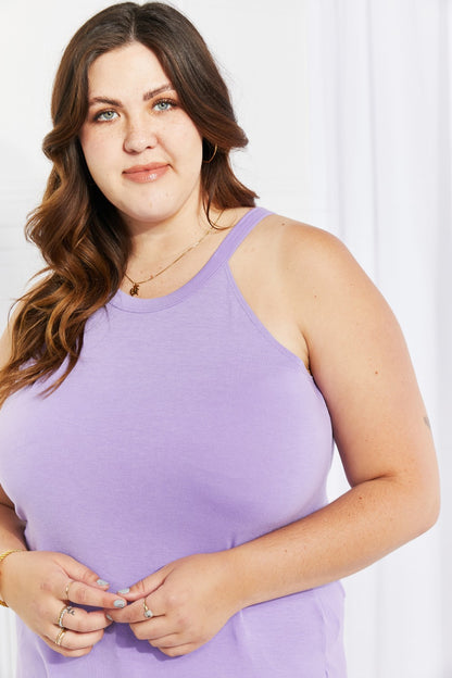 Zenana Sweet & Simple Full Size Halter Neck Tank-Teresa&#39;s Fashionista LLC