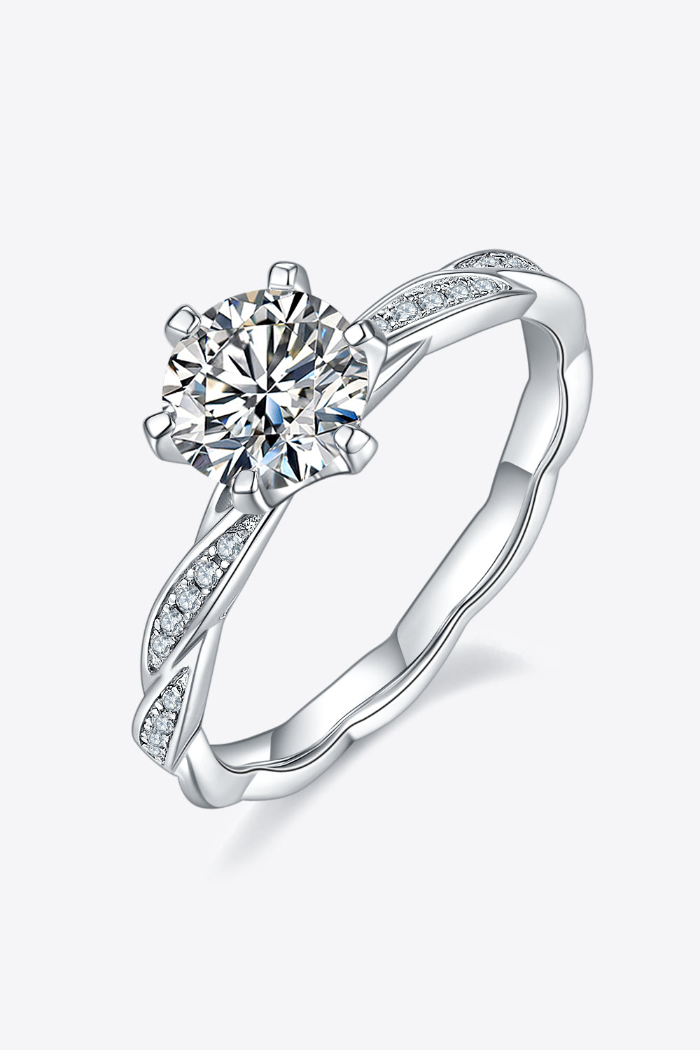 1 Carat Moissanite 925 Sterling Silver Ring-Teresa&#39;s Fashionista LLC