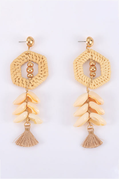 Tassel Shell Copper Earrings-Teresa&#39;s Fashionista LLC