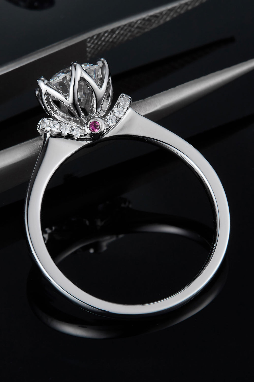 1 Carat Moissanite 925 Sterling Silver Ring-Teresa&#39;s Fashionista LLC