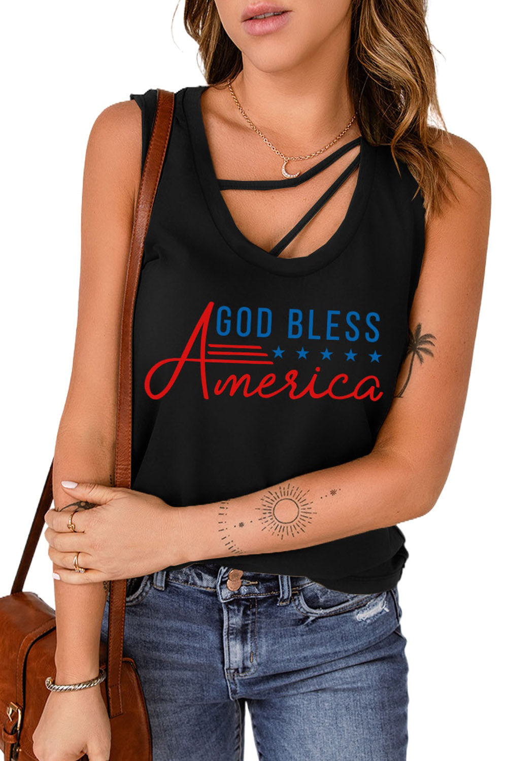 GOD BLESS AMERICA Tank-Teresa&#39;s Fashionista LLC