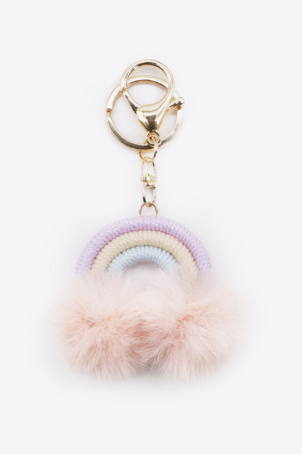 Assorted 4-Pack Rainbow Pom Pom Keychain-Teresa&#39;s Fashionista LLC