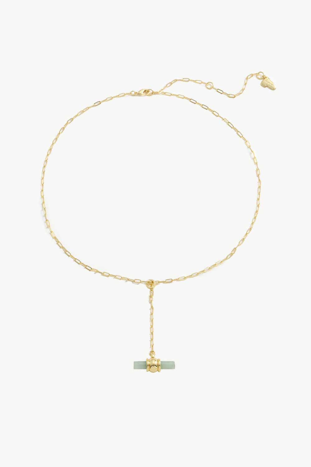 Gold-Plated Bar Pendant OT Chain Necklace-Teresa&#39;s Fashionista LLC