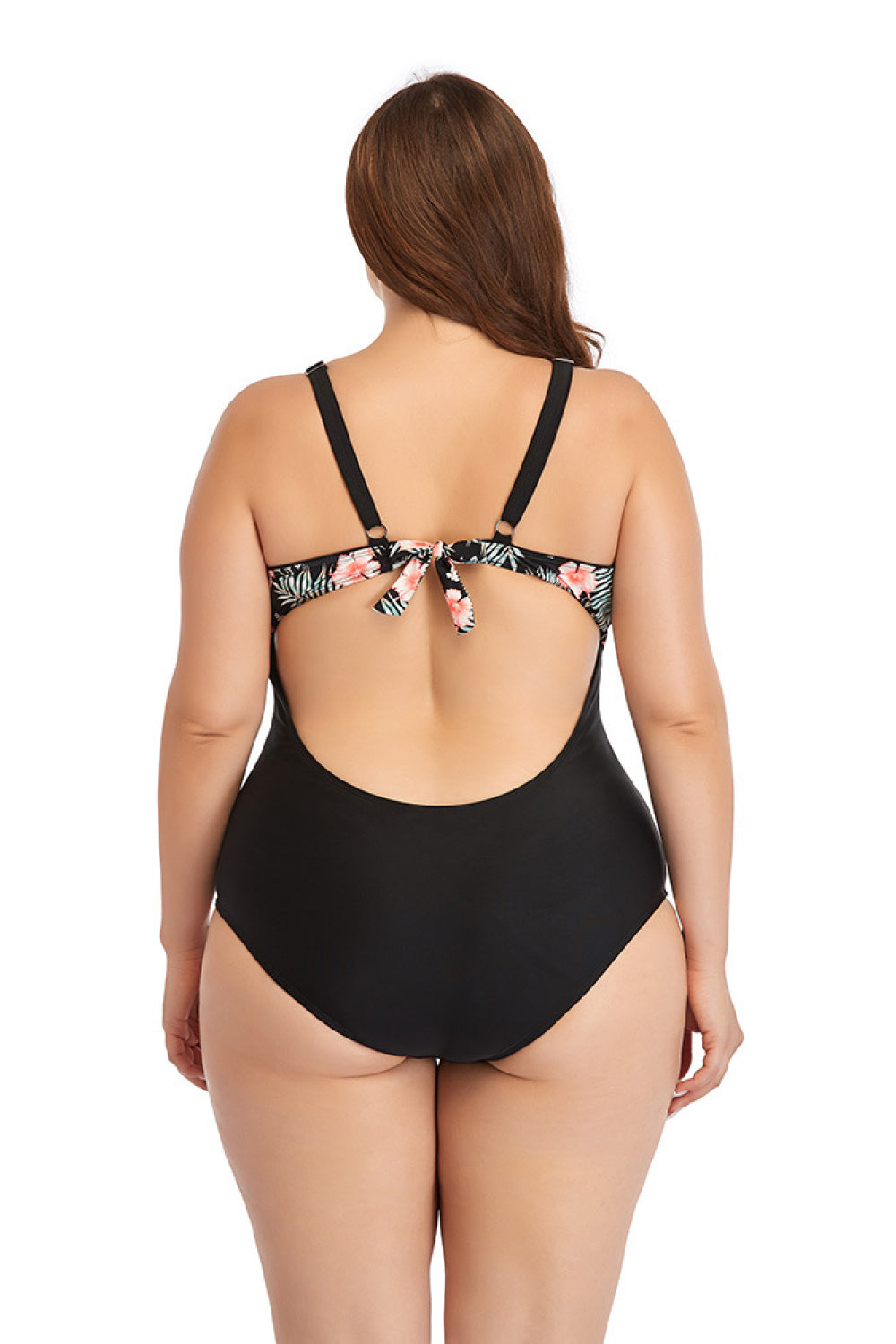 Floral Cutout Tie-Back One-Piece Swimsuit-Teresa&#39;s Fashionista LLC