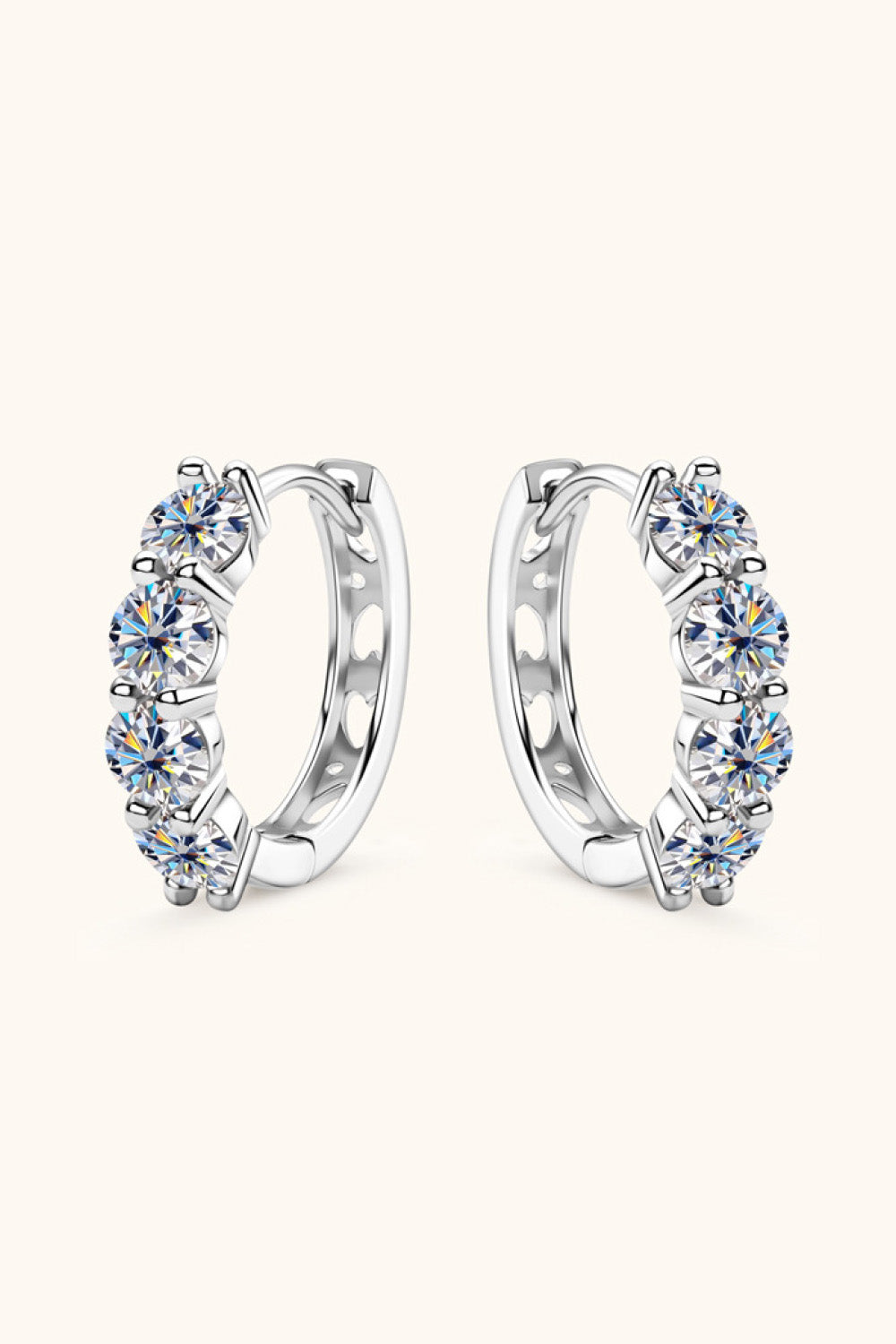 2.4 Carat Moissanite Huggie Earrings-Teresa&#39;s Fashionista LLC