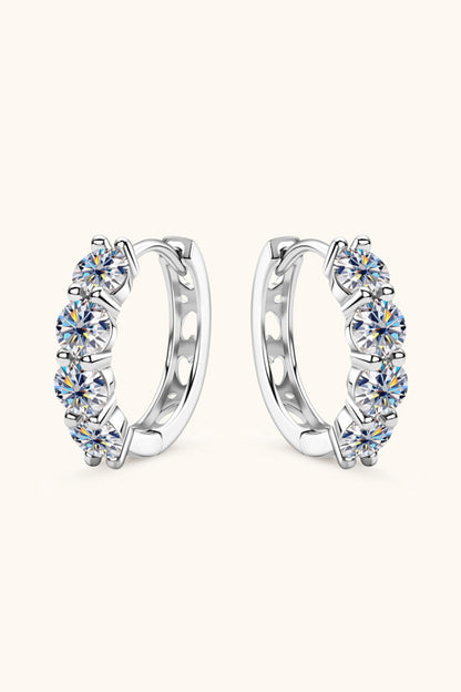 2.4 Carat Moissanite Huggie Earrings-Teresa&#39;s Fashionista LLC