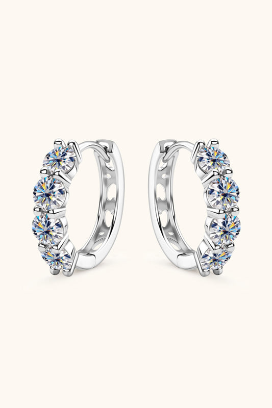 2.4 Carat Moissanite Huggie Earrings-Teresa&#39;s Fashionista LLC