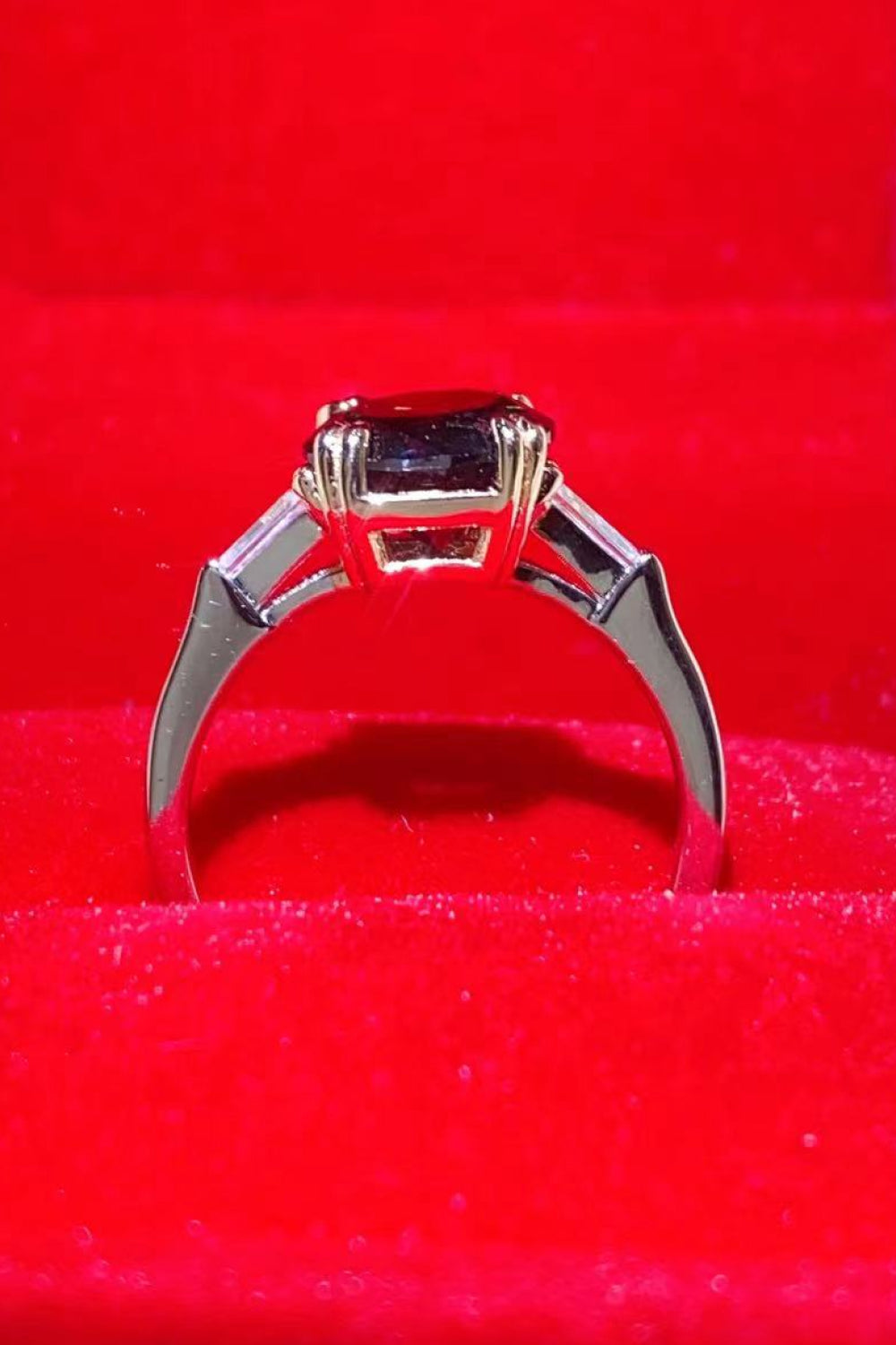 2 Carat Black Moissanite Platinum-Plated Ring-Teresa&#39;s Fashionista LLC