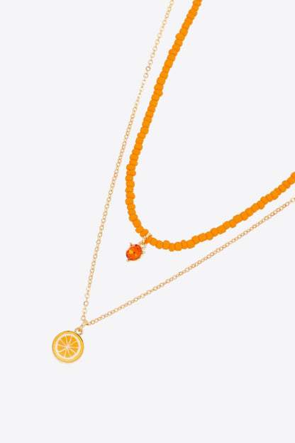 Fruit Pendant Double-Layered Necklace-Teresa&#39;s Fashionista LLC