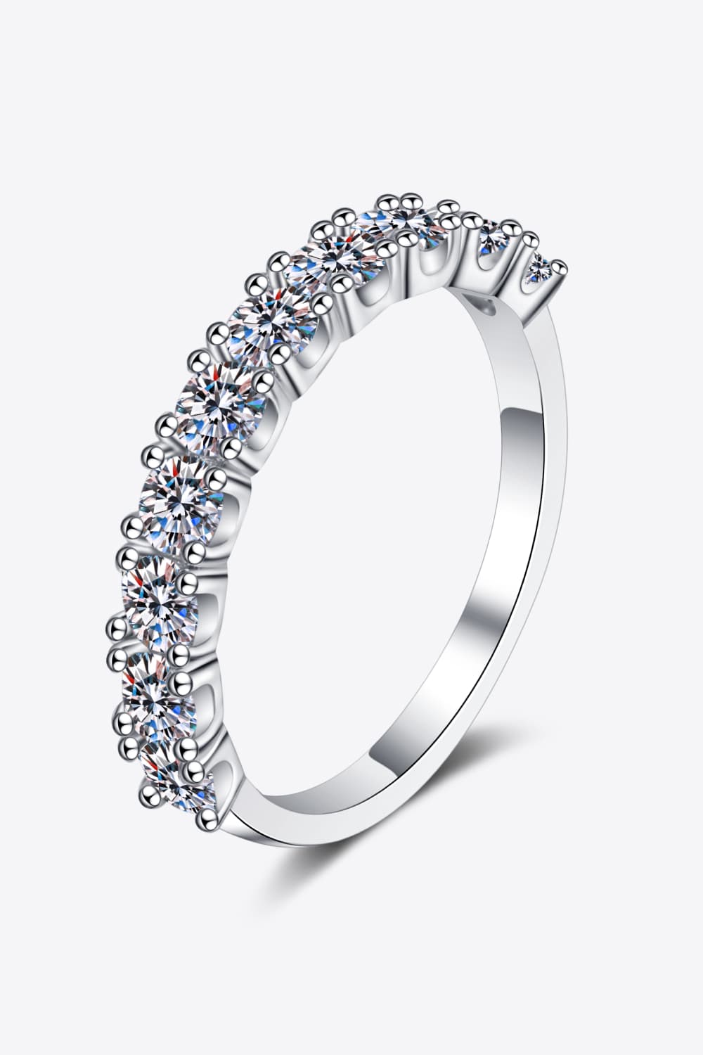 1 Carat Moissanite Half-Eternity Ring-Teresa&#39;s Fashionista LLC