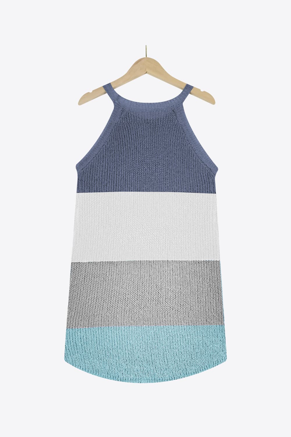 Color Block Round Neck Sleeveless Knit Top-Teresa&#39;s Fashionista LLC