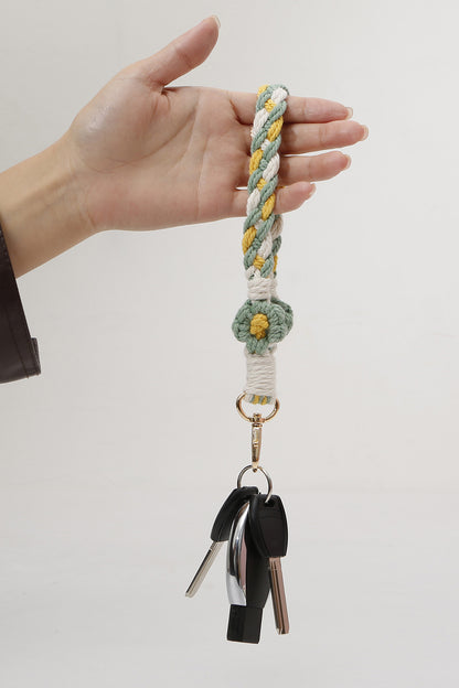 Floral Braided Wristlet Key Chain-Teresa&#39;s Fashionista LLC