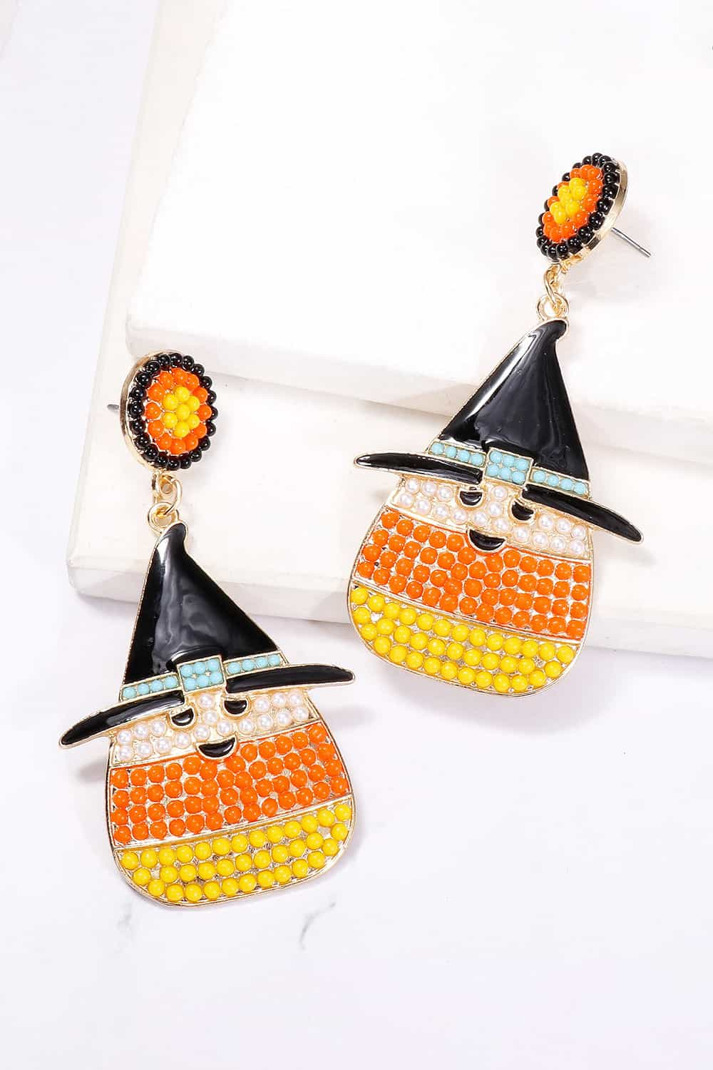 Witch's Hat Shape Synthetic Pearl Dangle Earrings-Teresa&#39;s Fashionista LLC