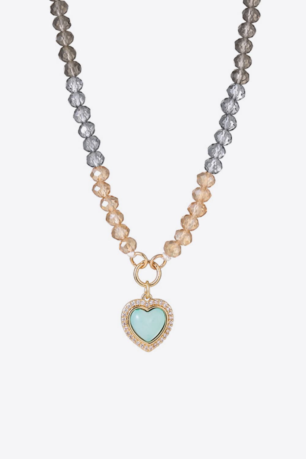 Heart Pendant Beaded Necklace-Teresa&#39;s Fashionista LLC