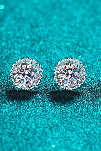 2 Carat Moissanite 925 Sterling Silver Stud Earrings-Teresa&#39;s Fashionista LLC