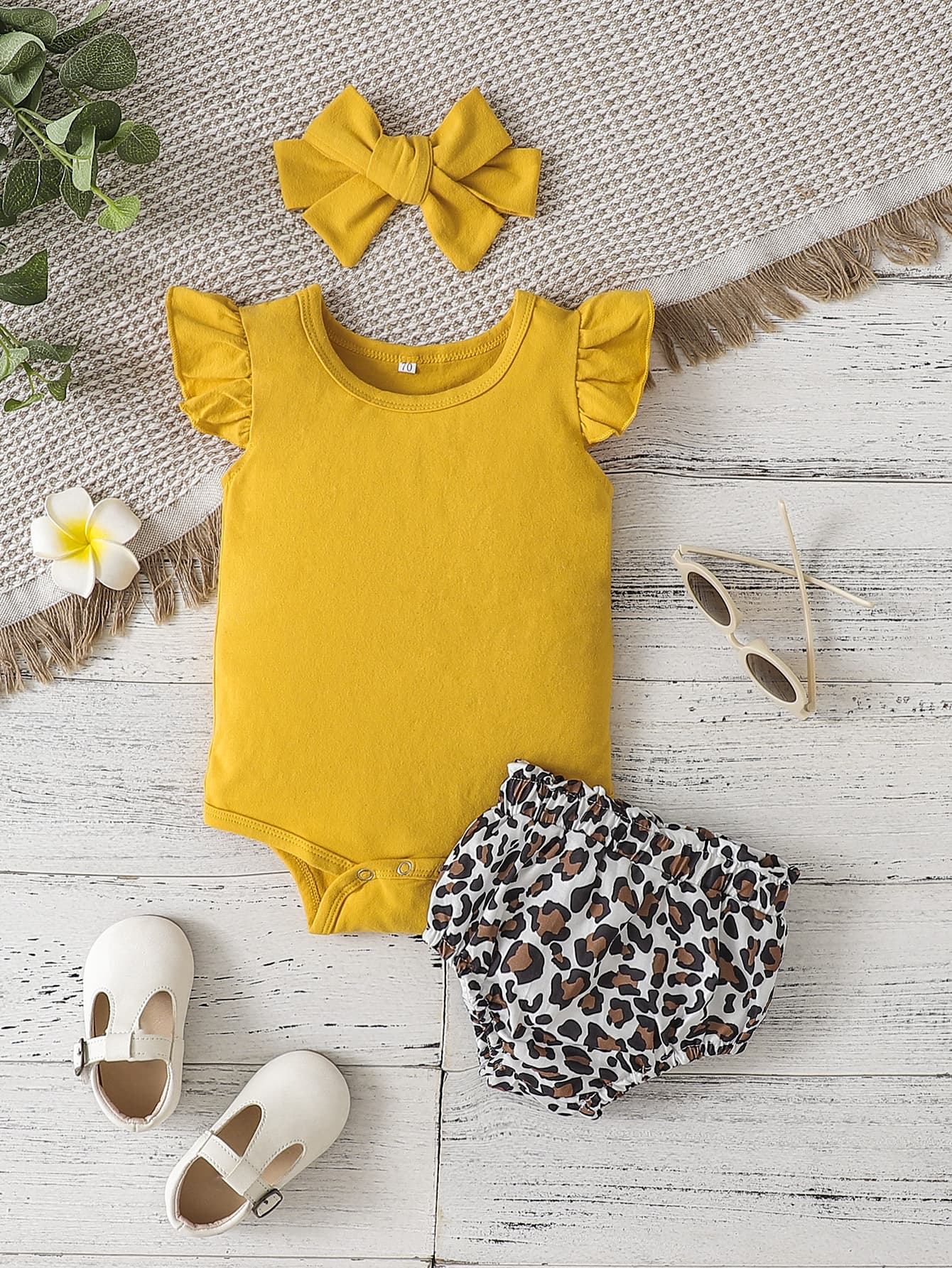 Round Neck Bodysuit and Leopard Bloomers Set-Teresa&#39;s Fashionista LLC