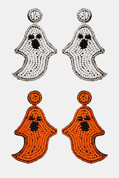 Ghost Shape Beaded Dangle Earrings-Teresa&#39;s Fashionista LLC