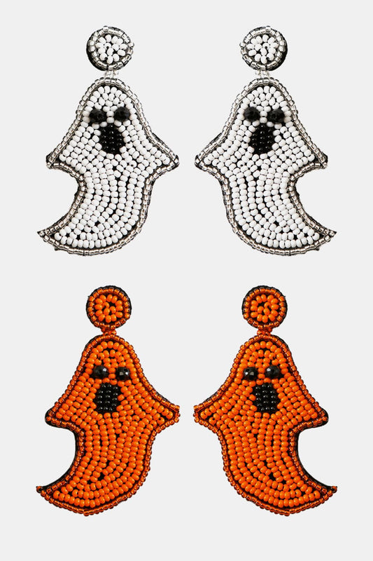 Ghost Shape Beaded Dangle Earrings-Teresa&#39;s Fashionista LLC