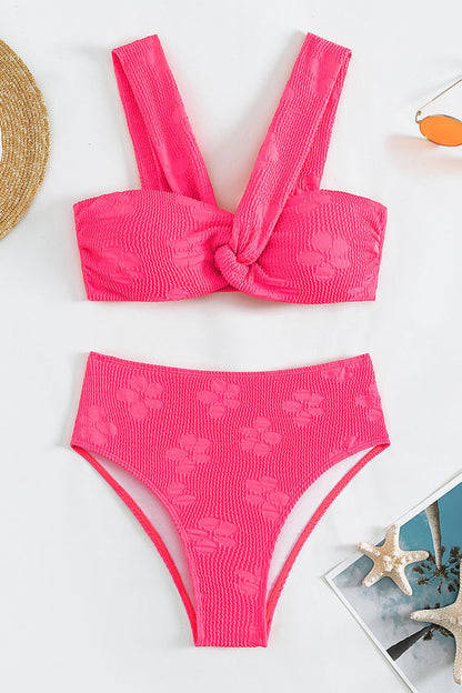 Textured Twisted Detail Bikini Set-Teresa&#39;s Fashionista LLC