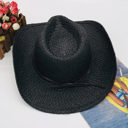 Tied Adjustable Lala Grass Woven Hat-Teresa&#39;s Fashionista LLC