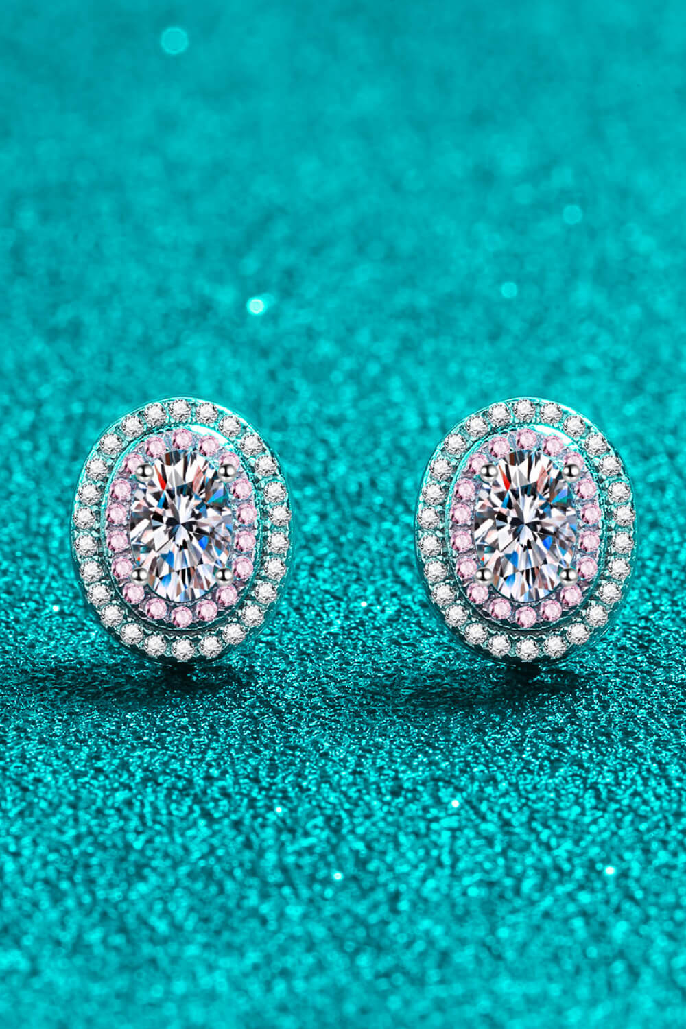 Platinum-Plated Moissanite Stud Earrings-Teresa&#39;s Fashionista LLC