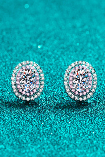 Platinum-Plated Moissanite Stud Earrings-Teresa&#39;s Fashionista LLC