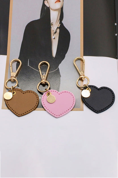 Assorted 4-Pack Heart Shape PU Leather Keychain-Teresa&#39;s Fashionista LLC