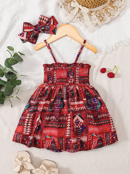 Baby Girl Printed Smocked Pinafore Skirt - Teresa's Fashionista LLC