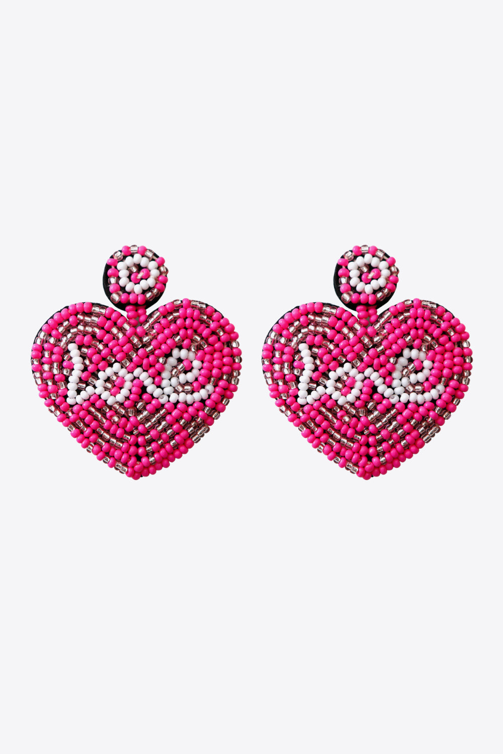 LOVE Beaded Heart Earrings-Teresa&#39;s Fashionista LLC