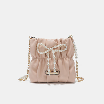 Nicole Lee USA Pearl Bow Chain Strap Purse-Teresa&#39;s Fashionista LLC