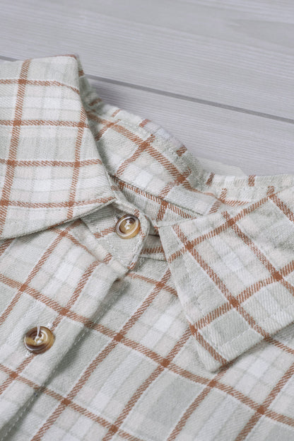 Plaid Contrast Button Front Shirt-Teresa&#39;s Fashionista LLC