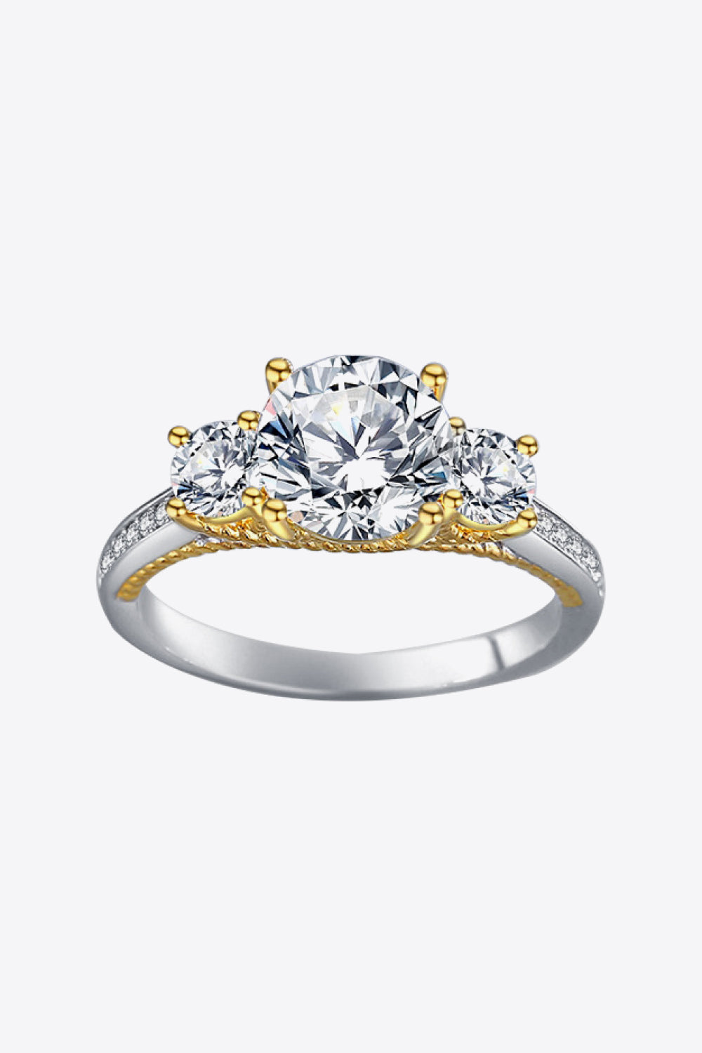 2 Carat Moissanite Contrast Ring-Teresa&#39;s Fashionista LLC