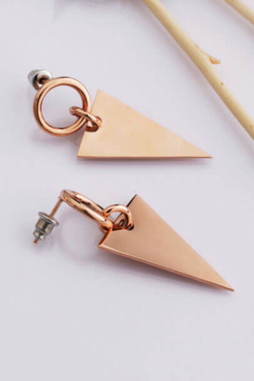 Stainless Steel Triangle Dangle Earrings-Teresa&#39;s Fashionista LLC