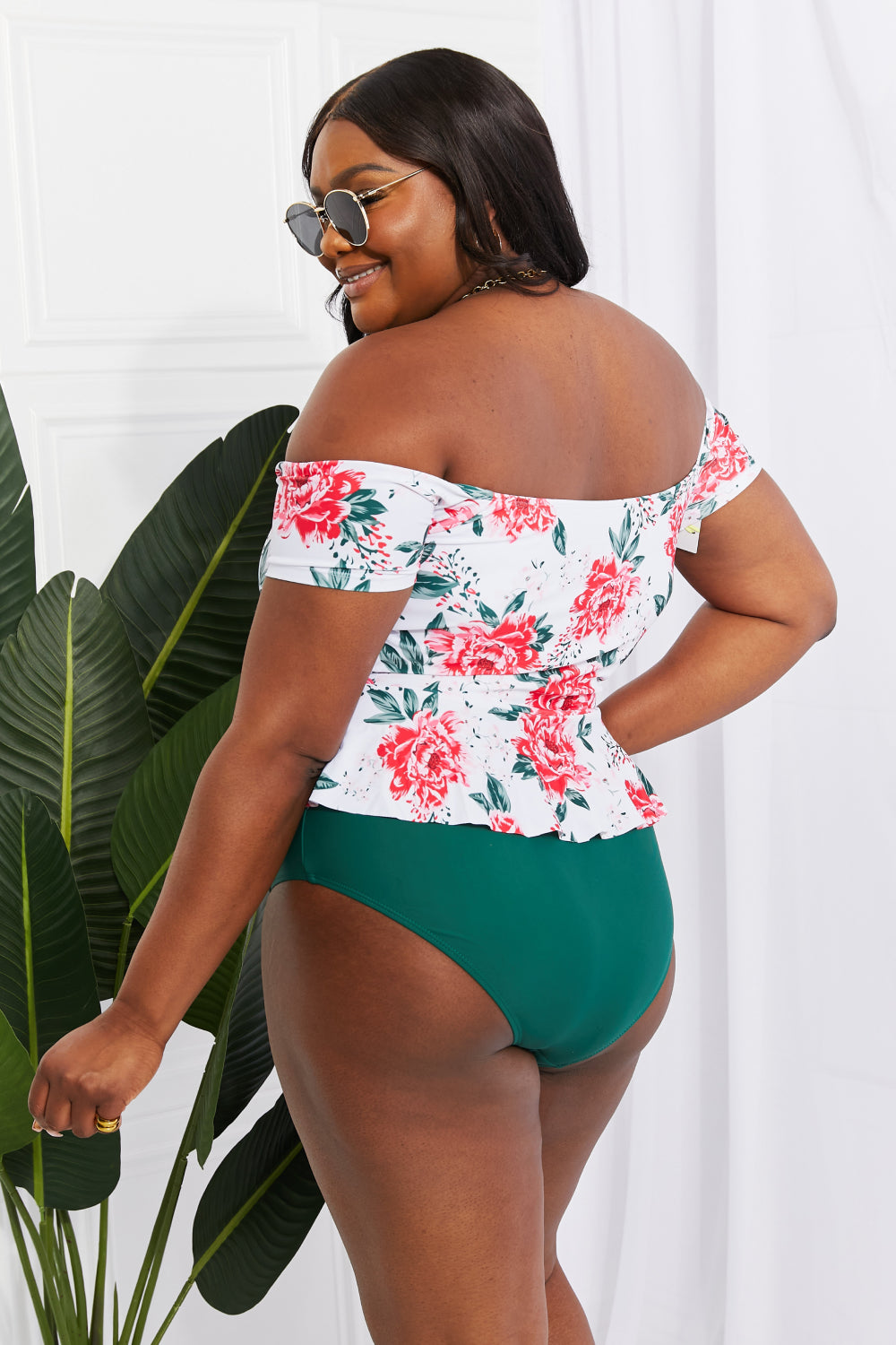 Marina West Swim Coastal Cutie Off-Shoulder Swim Tankini Set-Teresa&#39;s Fashionista LLC